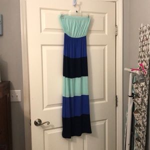 Strapless color block dress XS